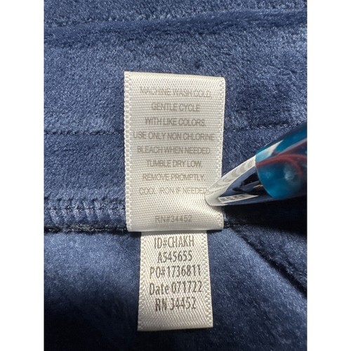 Cuddl Duds Velour Lounge Pants Comfy Stretch Drawstring Blue Size L - Picture 4 of 8