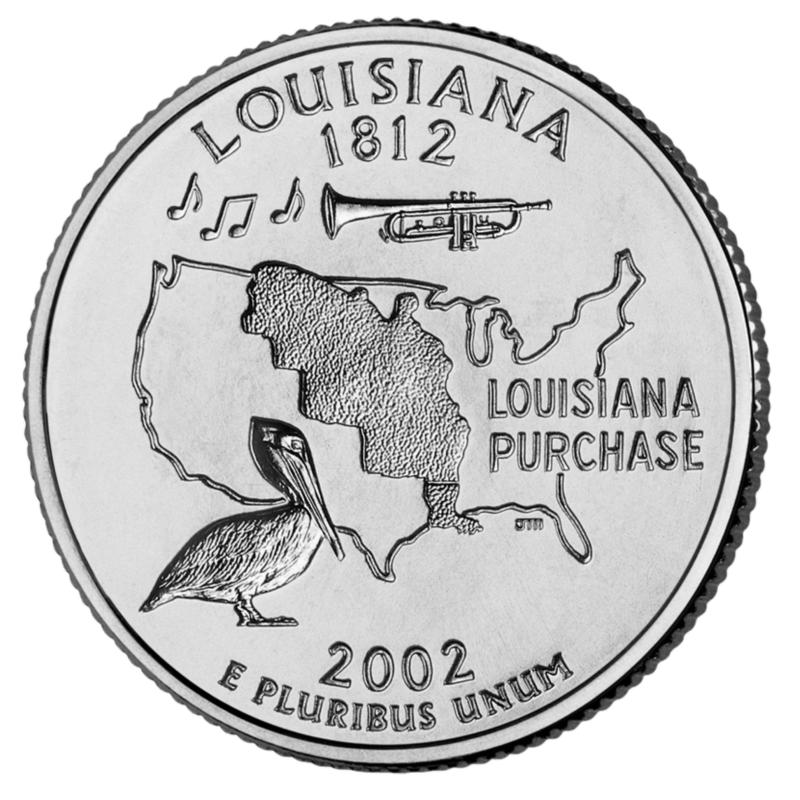 🇺🇸 US Quarter coin 25 cents, Louisiana - Pelican State