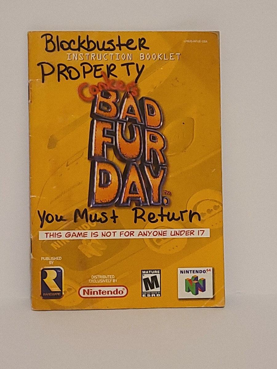 Conker's Bad Fur Day Nintendo 64 N64 Authentic OEM