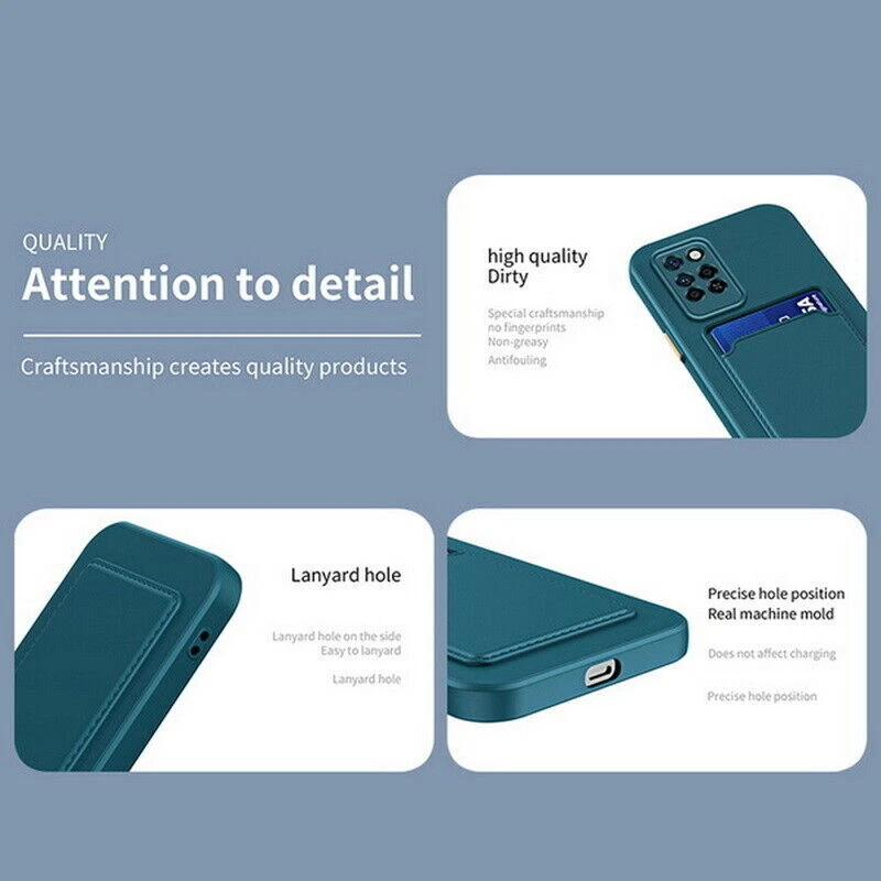 Durable Silicone Wallet Phone Case for iPhone 11 12 13 14 15 Pro with Card Holder