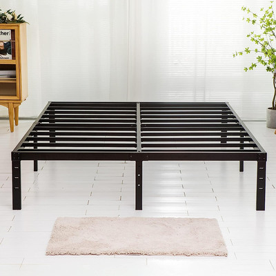 Queen Size Bed Frame, 3500Lbs Heavy Duty Metal Platform with Steel Slats Support