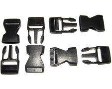 Quick Release Buckle, Side Release Clip, 1" Inch Acetal Plastic, 4 Piece Set