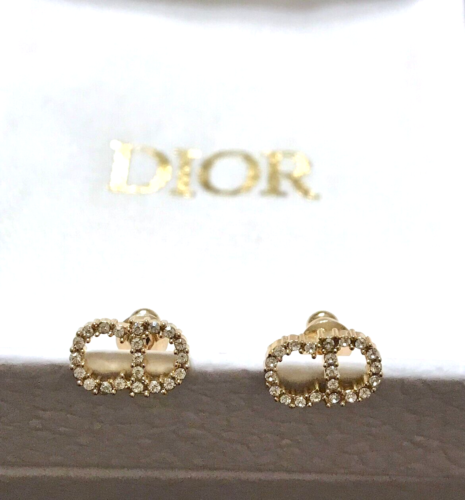 CHRISTIAN DIOR Clair D Lune Crystal Stud Earrings Excellent | eBay