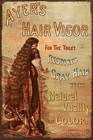 Ayer's Hair Vigor Tonic Vintage Advert Aged Look Image printed on New Metal Sign
