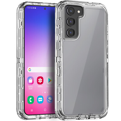 For Samsung S24 S23 S22 S21 Note 20 Ultra S10+ Clear Case Shockproof Phone Cover