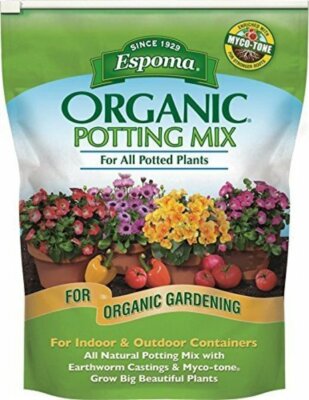Espoma Organic Potting Soil Mix, All-Natural Mix for Indoor/Outdoor Plants, 4qt
