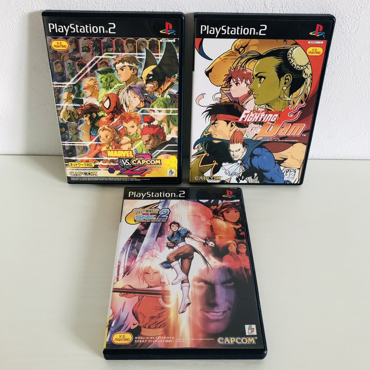 PS2 MARVEL VS. CAPCOM 2 CAPCOM VS. SNK 2 Fightting Jam Set of 3