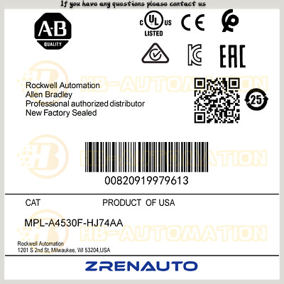 MPL-A4530F-HJ74AA  AB MP-Series MPL 240V AC Rotary Servo Motor #CGPL