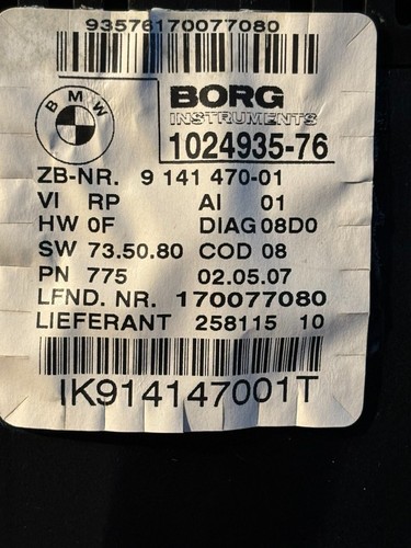 BMW 1 E87 Kombiinstrument 1041568 9141478 1024985 2.00 Diesel 120kw 11707051