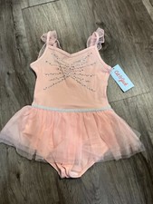 Cat  Jack Girls Dancewear Cami Flutter Sleeve Leotard w/Skirt, Pink Sz S 6/6X 