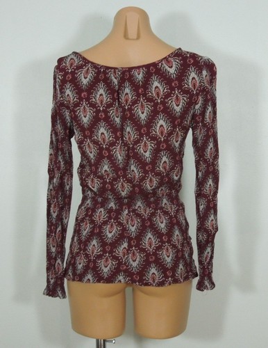 BAND OF GYPSIES Blouse XS Womens Juniors V-Neck Cross Front - Picture 4 of 6