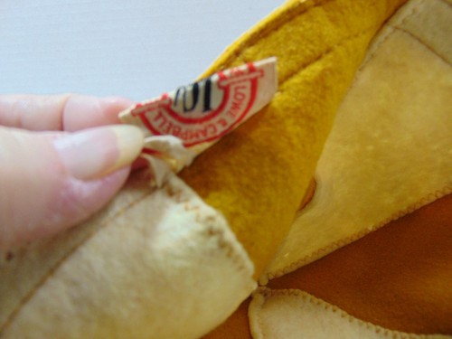 Lowe and Campbell Athletic Goods - Yellow/White Felt Beanie Vtg 1950's GA Tech - Picture 5 of 8