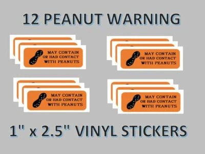 12 Peanut Warning Allergy Labels Candy vending Machine Sticker vendstar