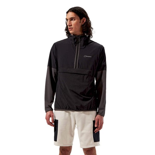 Berghaus Wandermoor Windkittel schwarz grau Übergangsjacke Größe M