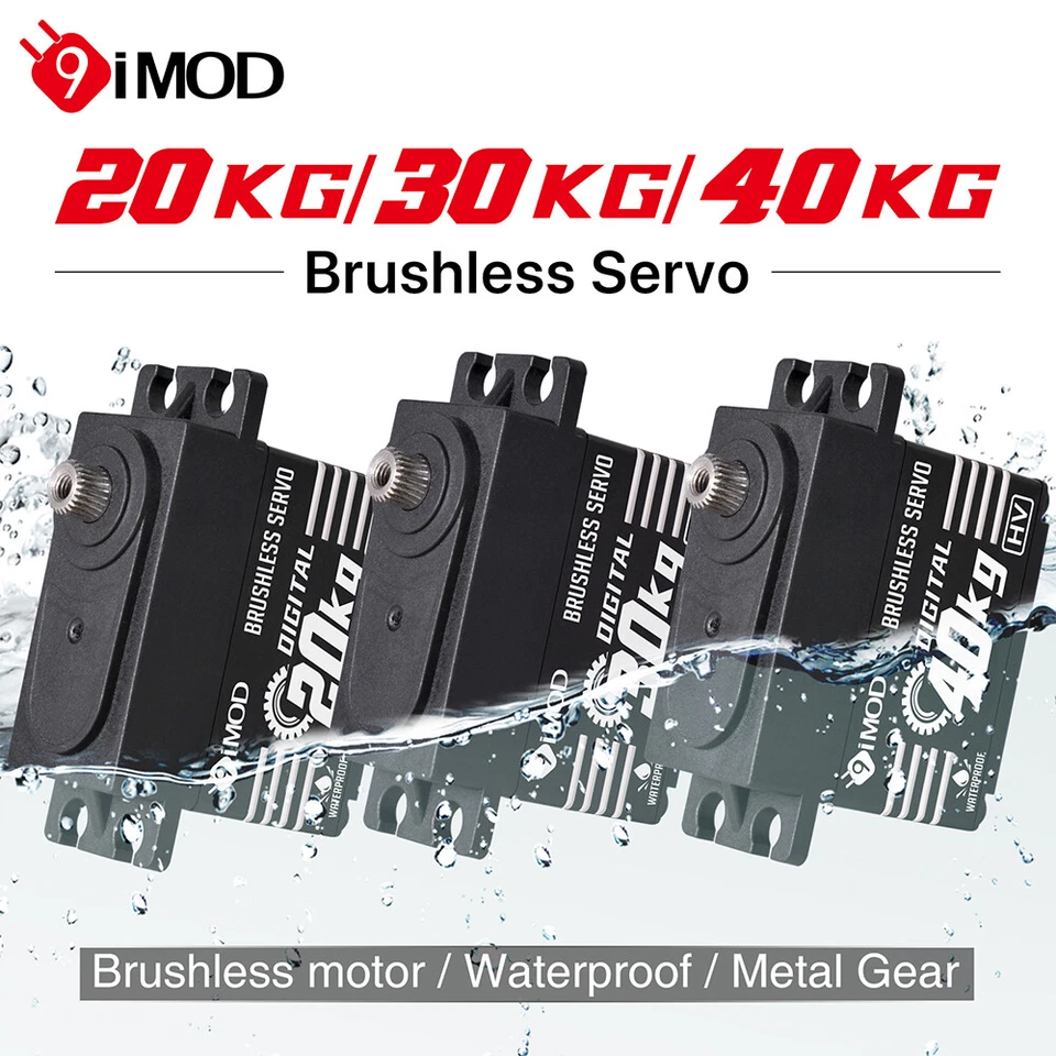 9IMOD 20/30/40KG Brushless Servo Metal Gear Digital Servo for 1/8 1/10 RC Car - Image 3 of 4