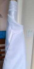 White Bright Crepe Back Satin Bridal Gown Decor Fabric Medium Wt 60" By the Yard