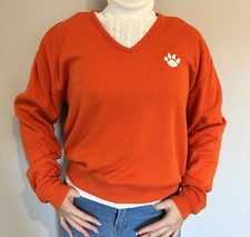 Vintage 60s70s CLEMSON TIGERS Orange Sweater College XL