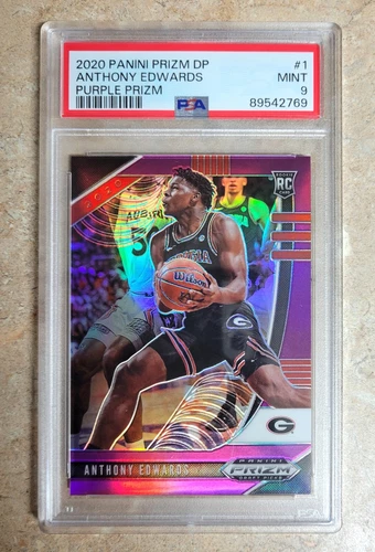 2020-21 Panini Prizm DP PURPLE Anthony Edwards #/75 RC #1 - PSA 9 MINT Rookie