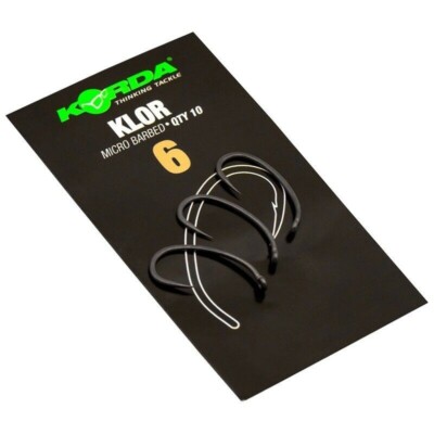 Korda Klor Hook Micro Barbed oder Barbless *ALLE GRÖßEN* NEU Karpfen Angelhaken