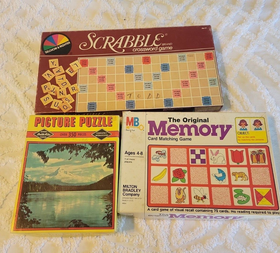 VINTAGE SCRABBLE 1982, Memory Game & old Puzzle | eBay