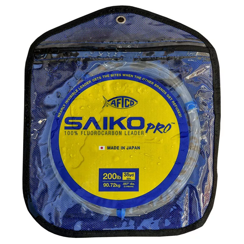AFTCO Fluorocarbon Fishing Leader Line Saiko Pro 200 lb Line 35yd Clear  200lb