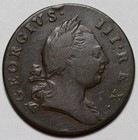 1773 Virginia Halfpenny, With Period - Colonial Copper Coin