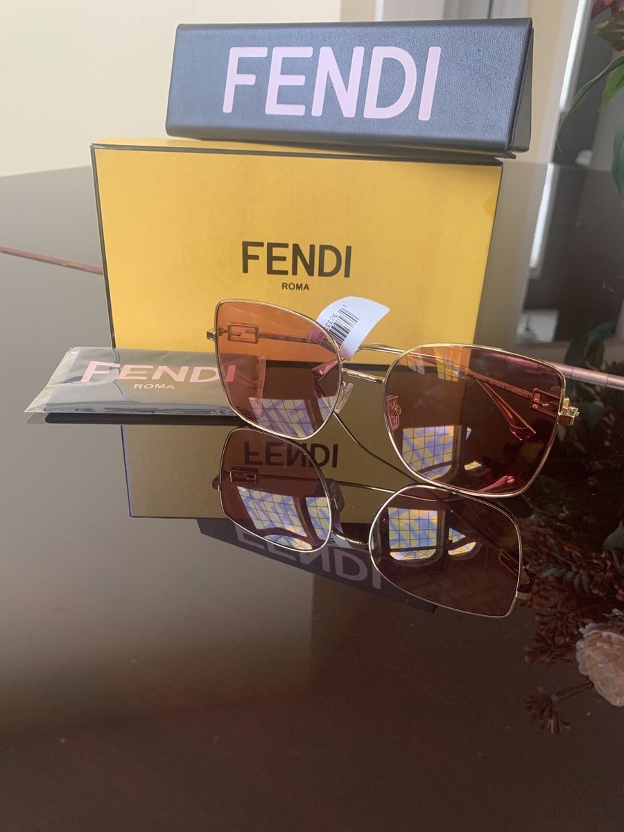 Fendi フェンディ サングラス　ピンク Fendi 59mm Square Pink Logo Sunglasses | eBay