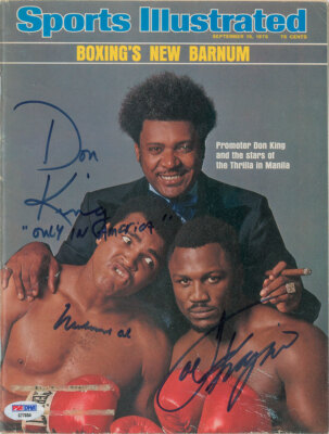MUHAMMAD ALI / JOE FRAZIER / DON KING signiertes Foto - Boxen 10''x8'' Nachdruck