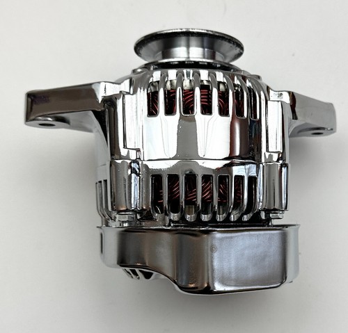 Chrome 90 AMP Mini Alternator GM Denso Style V Belt 1 Wire Street / race Chevy - 第 10/11 張圖片