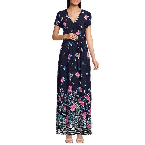 ELIZA J Fit & Flare Cocktail Dress Spaghetti Strap Floral Print Blue Size 6  | eBay
