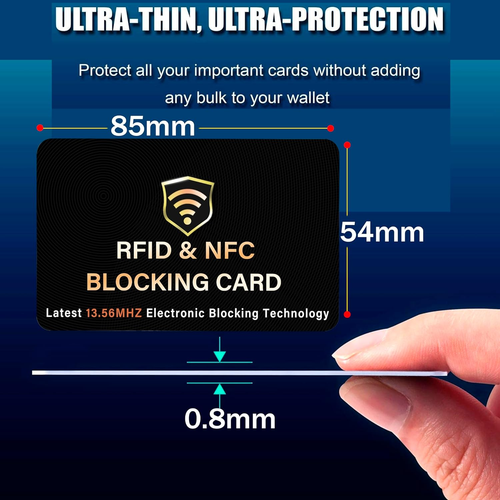 Saitech IT 5 Pack RFID Blocking Card, One Card Protects Entire Wallet Purse, NFC - Picture 2 of 12