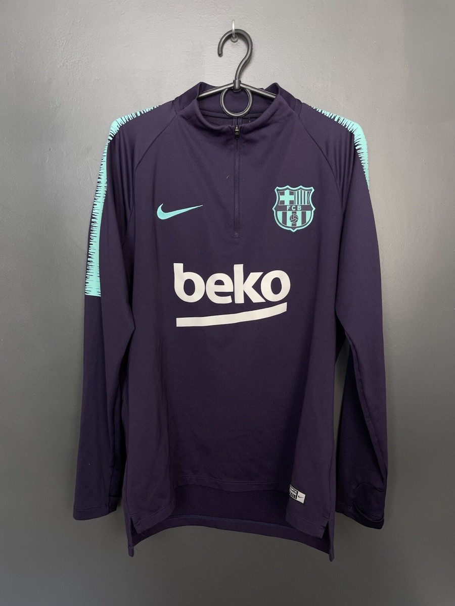 Nike FC Barcelona シャツ L IBARÇA 2 BARCELONA 2018/2019 TRAINING FOOTBALL ZIP 1/2 TOP NIKE LONG