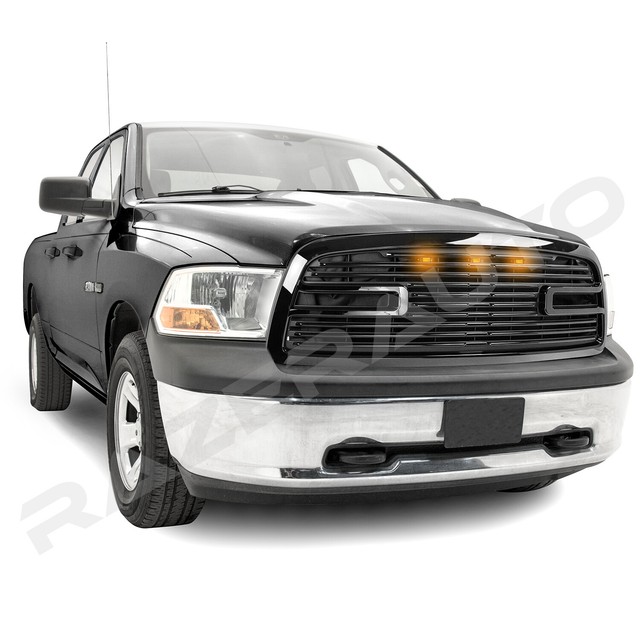 Replacement Big Horn Gloss Black Packaged Grille+Shell for 0912 Dodge RAM 1500 eBay
