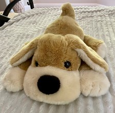 Vtg. FAO Schwartz Patrick the Pup Plush Stuffed Animal Dog. Golden. Hole. 22