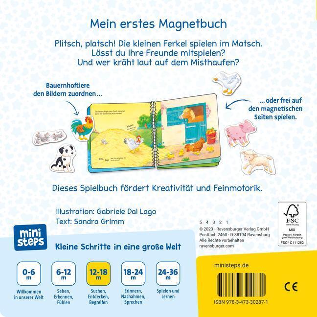 Thumbnail - Ministeps: Mein Erstes Magnetbuch: Wer Spielt Mit Wem? Bauernhoftiere