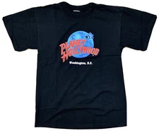 Planet Hollywood Washington DC T-Shirt Size Medium 100% Cotton Black Very Good