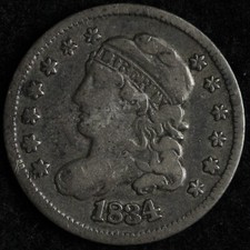1834 Capped Bust Silver Half Dime VF E149 GTBA