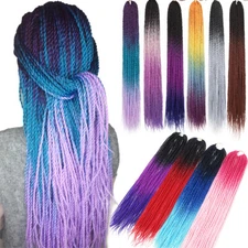 Long 24" Ombre Crochet Braiding Senegalese Box Afro Twist Braids Hair Extensions