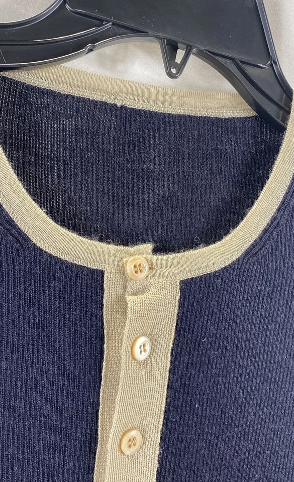 Prada женщин синий коротким рукавом кнопка спереди ребро вязаный блузка размер средний - Изображение 3 из 4