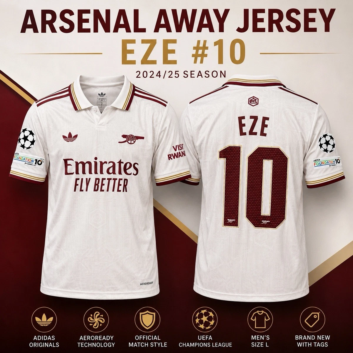 Arsenal White International Club Soccer Fan Jerseys for sale | eBay