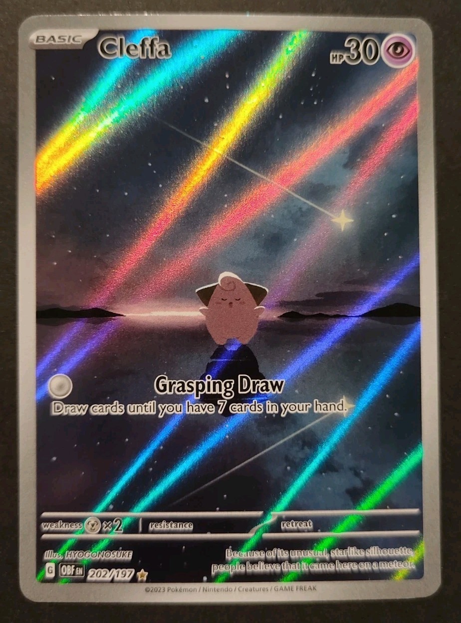 Cleffa 202/197 Obsidian Flames Illustration Rare Pokemon NM
