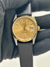 #60 Rolex Datejust 36mm 18K YG-SS Champagne Index Dial Generic Band Watch 16233