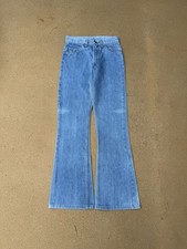 Vintage 70  s Levi  s 646 Orange Tab Bellbottom Flare Faded Denim Jeans Size 27x30