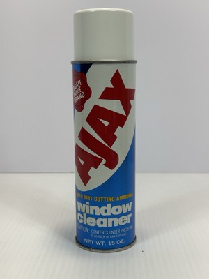 Vintage Ajax Window Cleaner 15oz Metal Spray Can Colgate Valve Brand Windex 70 s