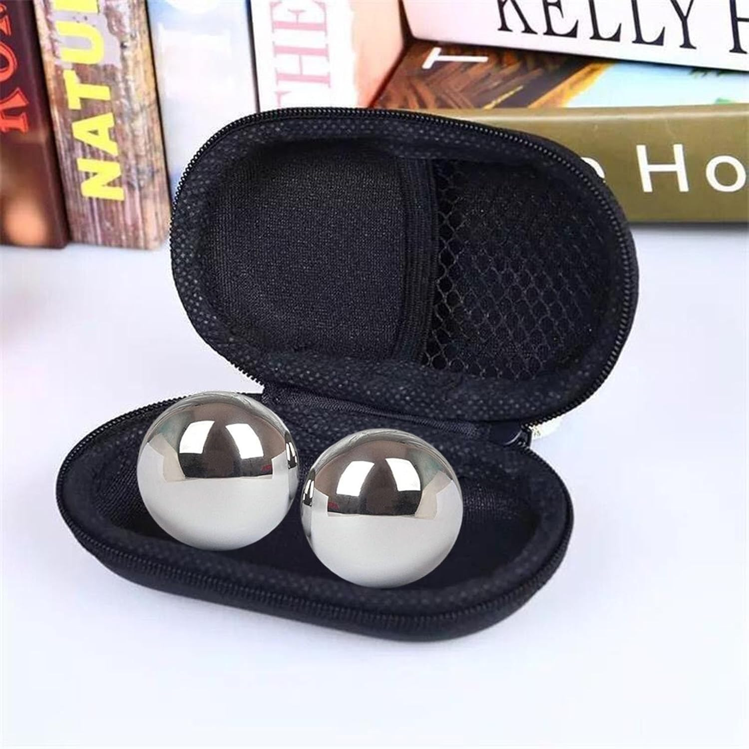 Stainless Steel Baoding Balls Set,1.57 Inches Chinese Health Balls, Metal Stress