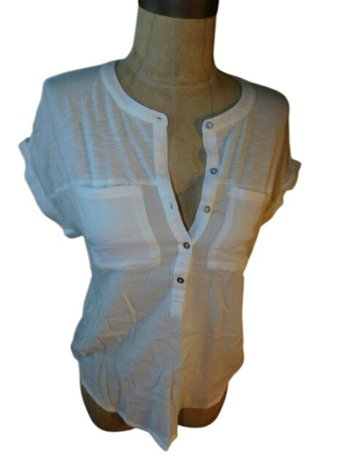 Lucky Brand Size S Small White Knit Gauzy Top