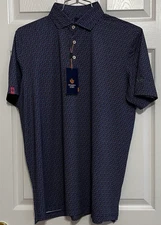 Donald Ross "Sport" Fit Polo. Medium, "Alfie" Navy/Multi, New with Tags