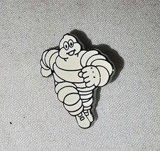 Michelin Man Bibendum Lapel Pin Black White Running Logo Vintage Promo