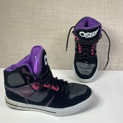 Osiris NYC 83 Vulc High Top Sneakers Skate Black Purple Pink Women's Size 8.5