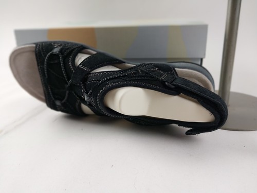 EARTH ORIGINS SPORT SANDLE Black Suede W Fabric W 8.5 Adjustable Back Nib - Picture 13 of 21